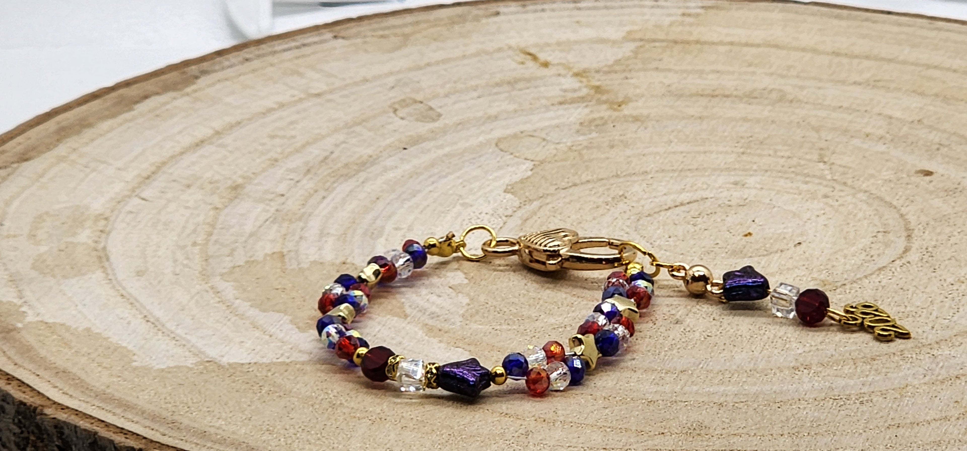 ⭐ America’s 250th Celebration Patriotic Beaded Bracelets – Red, White & Blue Sparkle