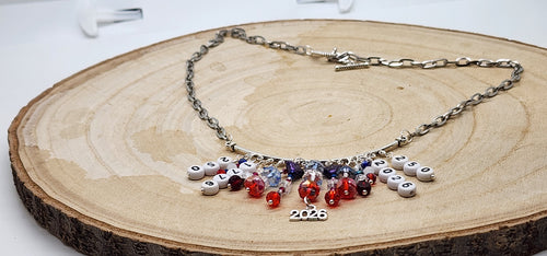 America’s 250th Birthday Necklace – Red, White & Blue Crystal Charm Jewelry 🎆