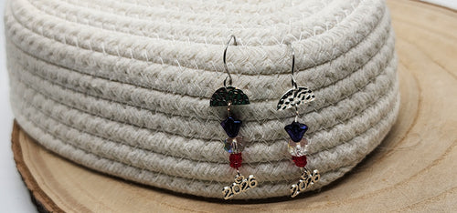 America 250 Patriotic Crystal Earrings – 2026 Commemorative Dangle Earrings | Red White & Blue Handmade Jewelry | Semiquincentennial Celebration Gift 🎆