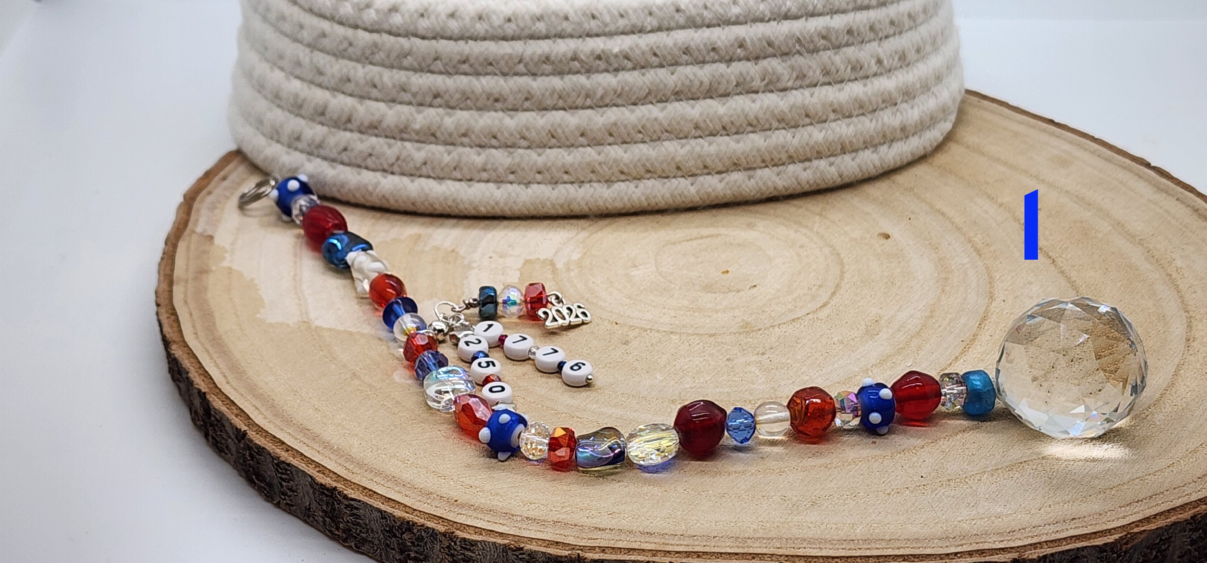 America’s 250th Celebration Suncatcher – Red, White & Blue Handmade Crystal Ornament (2026 Commemorative)