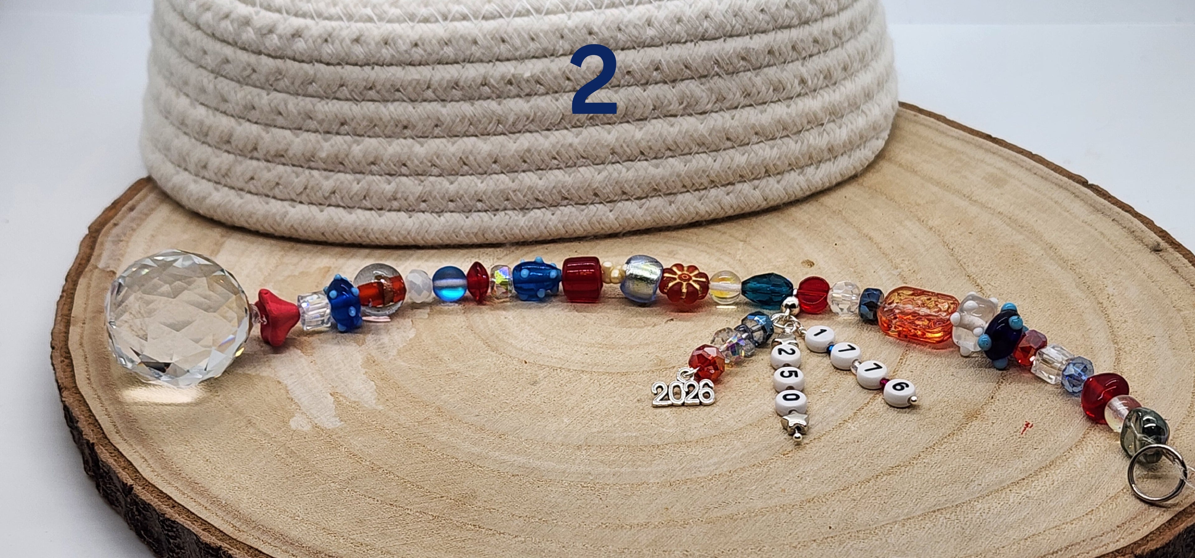 America’s 250th Celebration Suncatcher – Red, White & Blue Handmade Crystal Ornament (2026 Commemorative)