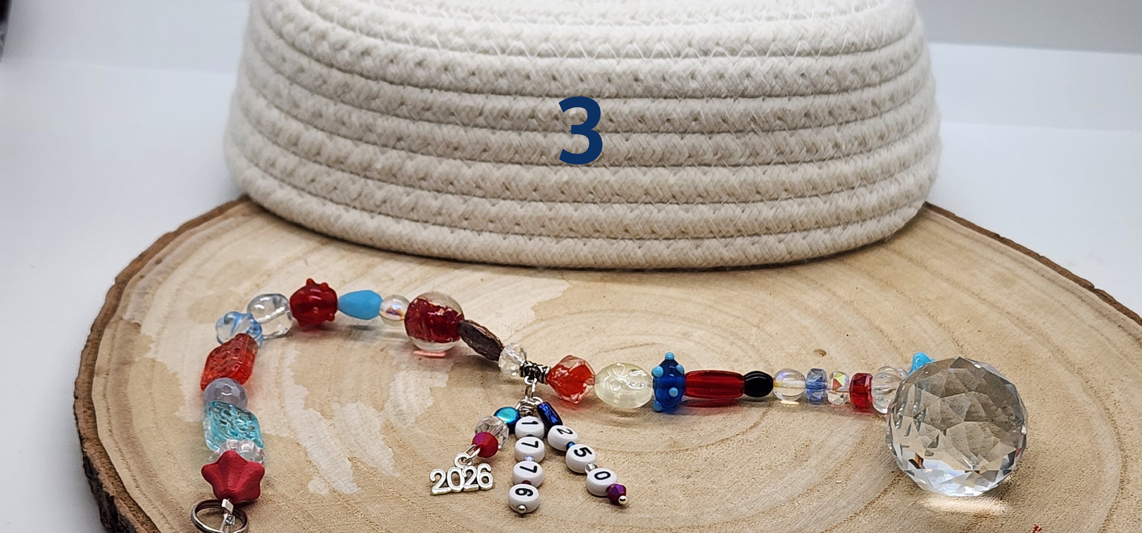America’s 250th Celebration Suncatcher – Red, White & Blue Handmade Crystal Ornament (2026 Commemorative)