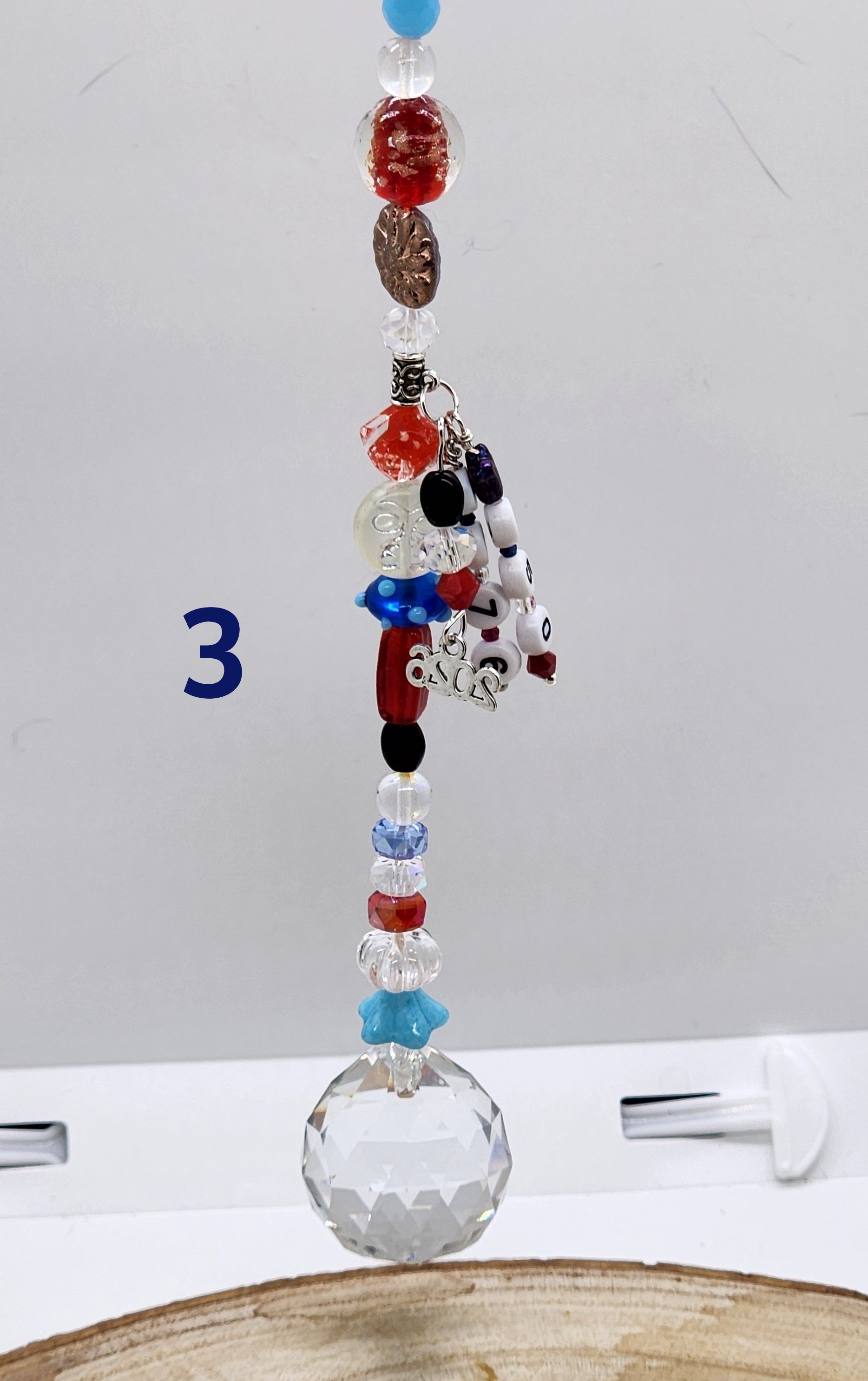 America’s 250th Celebration Suncatcher – Red, White & Blue Handmade Crystal Ornament (2026 Commemorative)