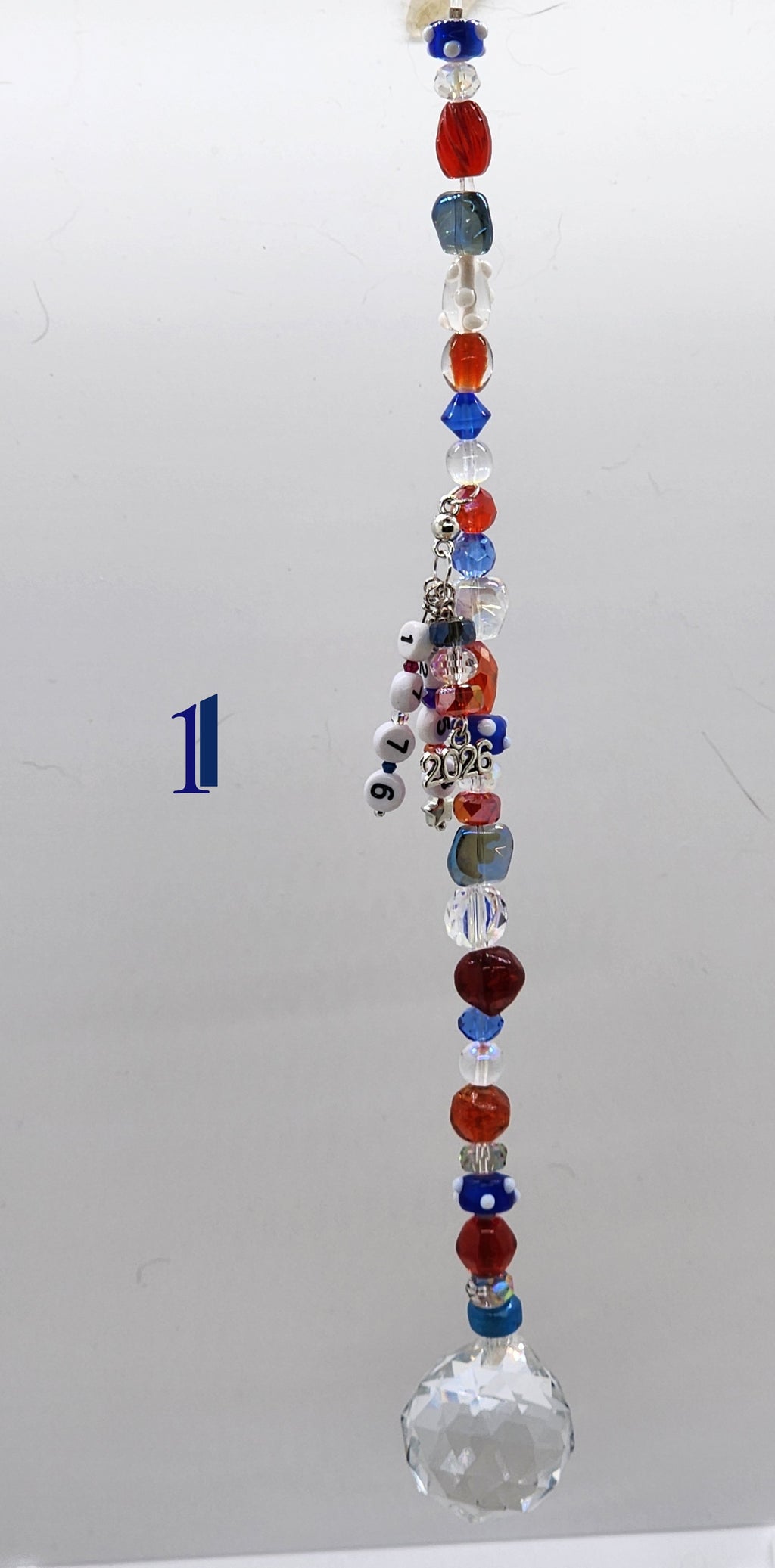America’s 250th Celebration Suncatcher – Red, White & Blue Handmade Crystal Ornament (2026 Commemorative)