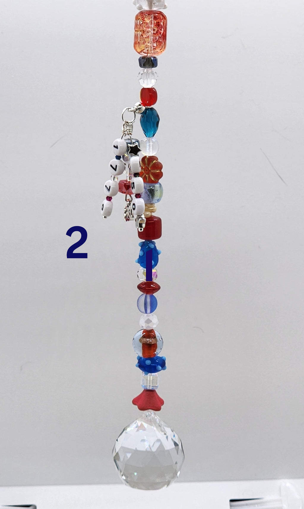 America’s 250th Celebration Suncatcher – Red, White & Blue Handmade Crystal Ornament (2026 Commemorative)