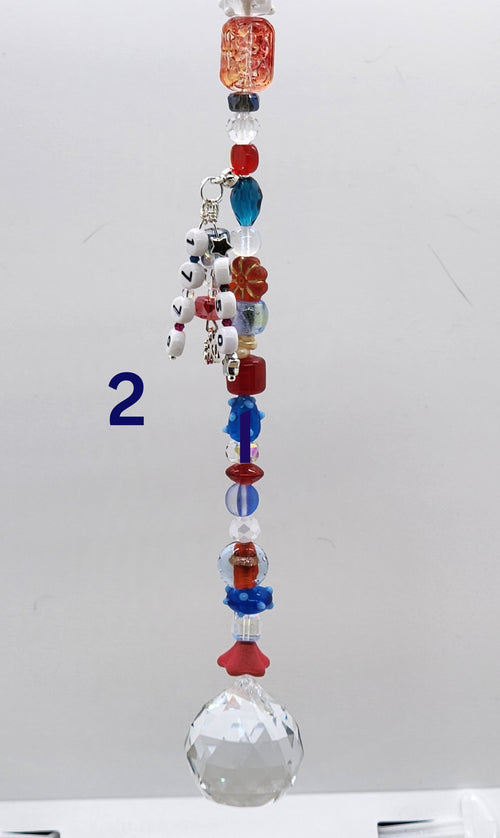 America’s 250th Celebration Suncatcher – Red, White & Blue Handmade Crystal Ornament (2026 Commemorative)