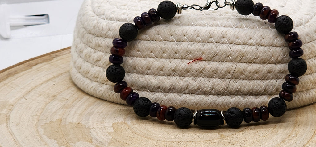 🔥 Father’s Day Lava Stone & Malaysia Jade Bracelet – Strength & Serenity Gift for Dad