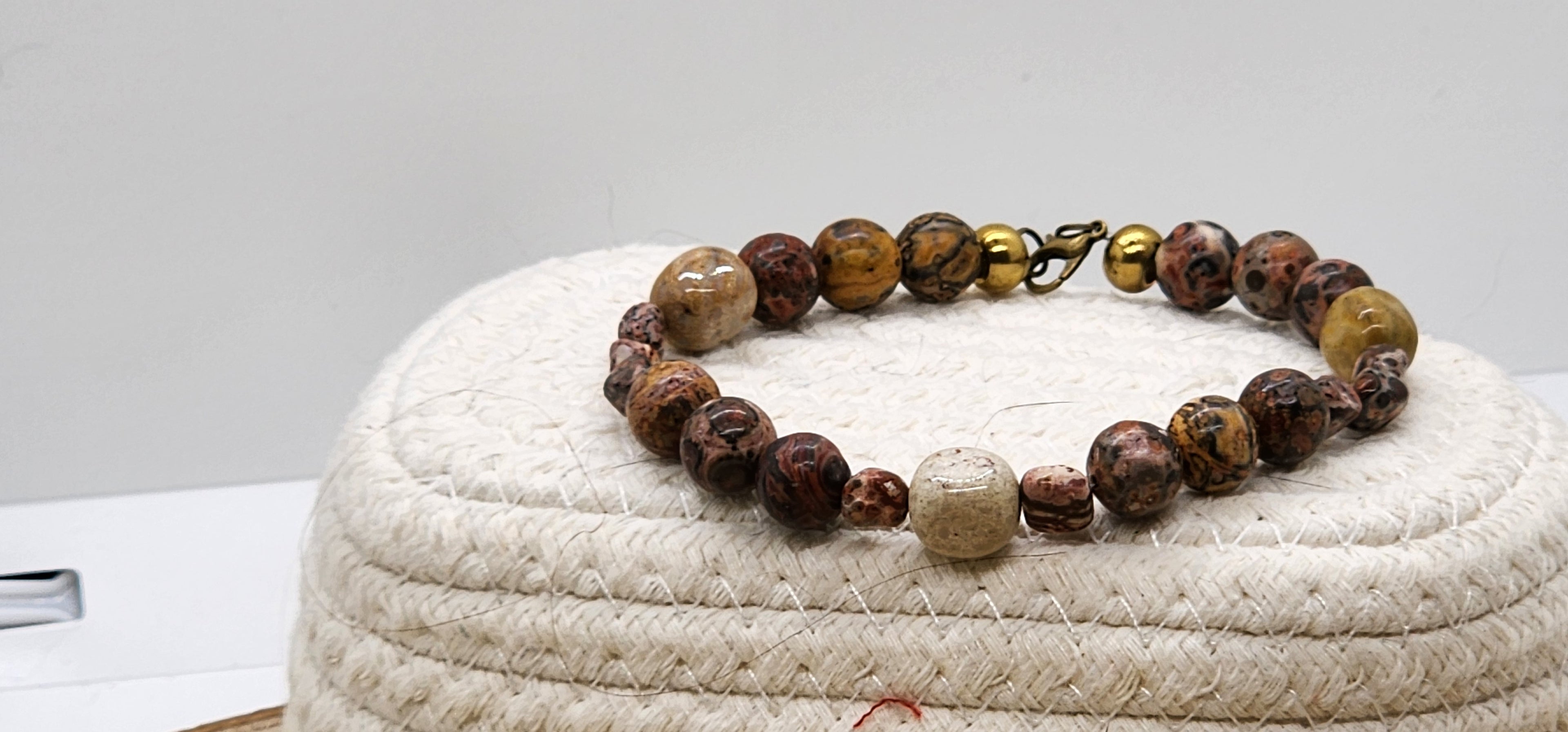 💎 Leopard Skin Jasper Father’s Day Bracelet – Strength, Style & Natural Energy  Description: