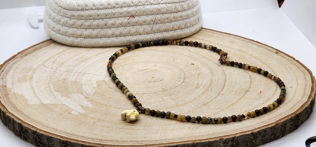 🐅 Father's Day Tiger Eye & Picasso Jasper Necklace | Handmade Men's Gemstone Necklace | Gift for Dad