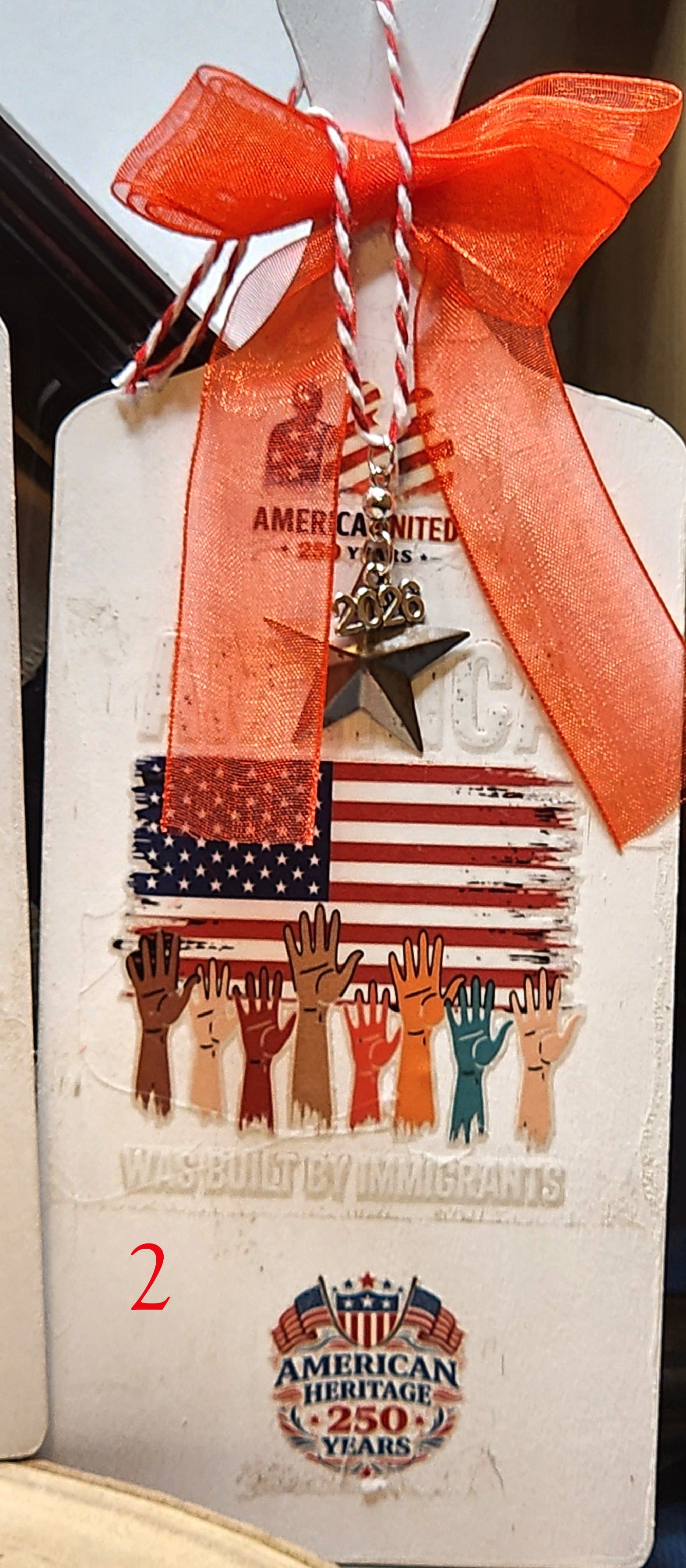 America 250 Patriotic Door Hanger Tags | Handmade Independence Day Decor | USA 250th Anniversary Decorations | Red White & Blue Gift Tags