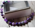 Lavender and Sea Sediment Jasper adjustable beaded bracelet