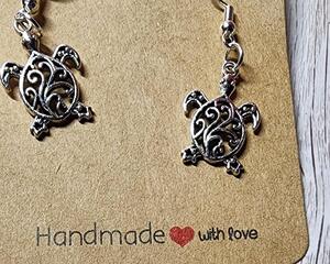 Whimsical Silver-Colored  Earrings sloth, turtle, hedgehog, elephant charms. Hypoallergenic Ear wires. Dangle earrings