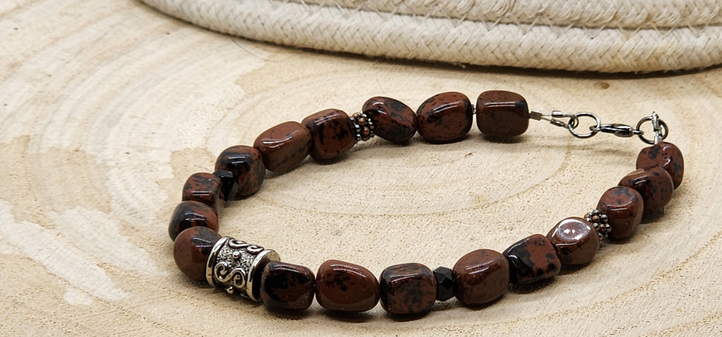 Red Mahogany Jasper Men’s Bracelet – Strength, Style & American Craft 🇺🇸