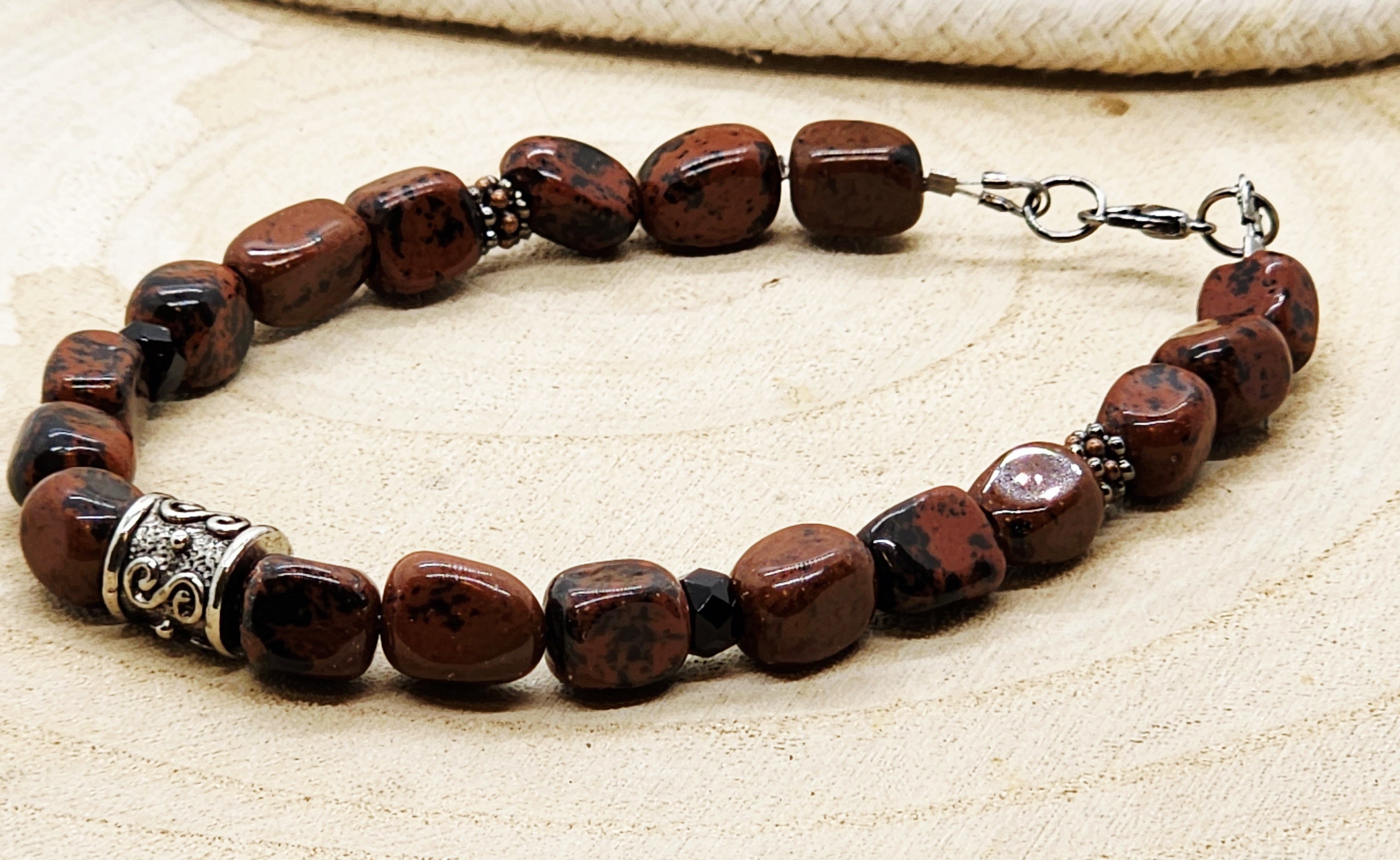 Red Mahogany Jasper Men’s Bracelet – Strength, Style & American Craft 🇺🇸