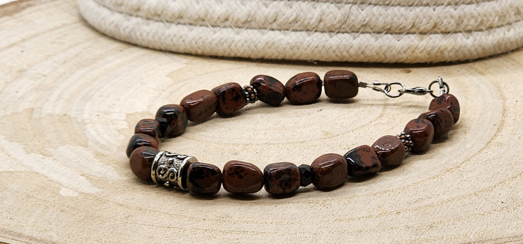 Red Mahogany Jasper Men’s Bracelet – Strength, Style & American Craft 🇺🇸