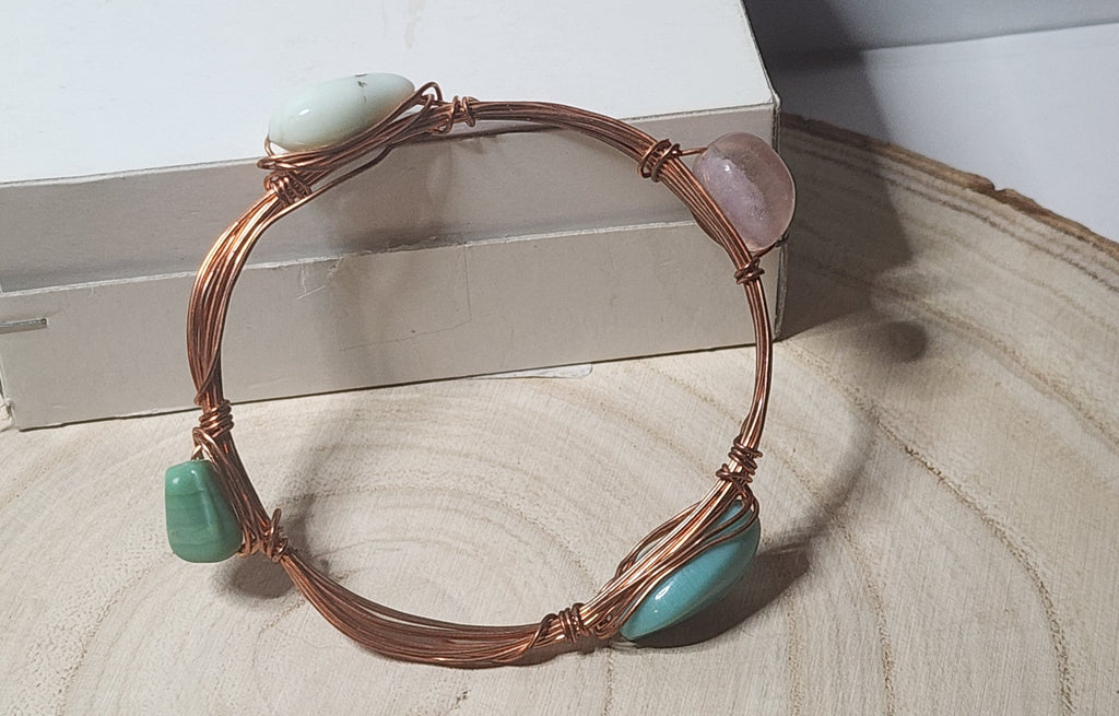 Copper wire stacking bangle bracelets