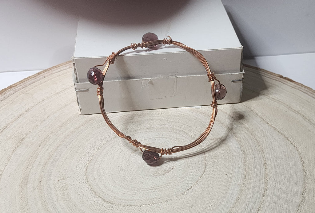 Copper wire stacking bangle bracelets