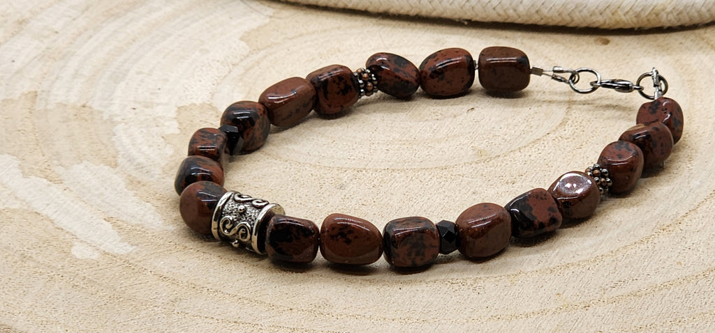 Red Mahogany Jasper Men’s Bracelet – Strength, Style & American Craft 🇺🇸
