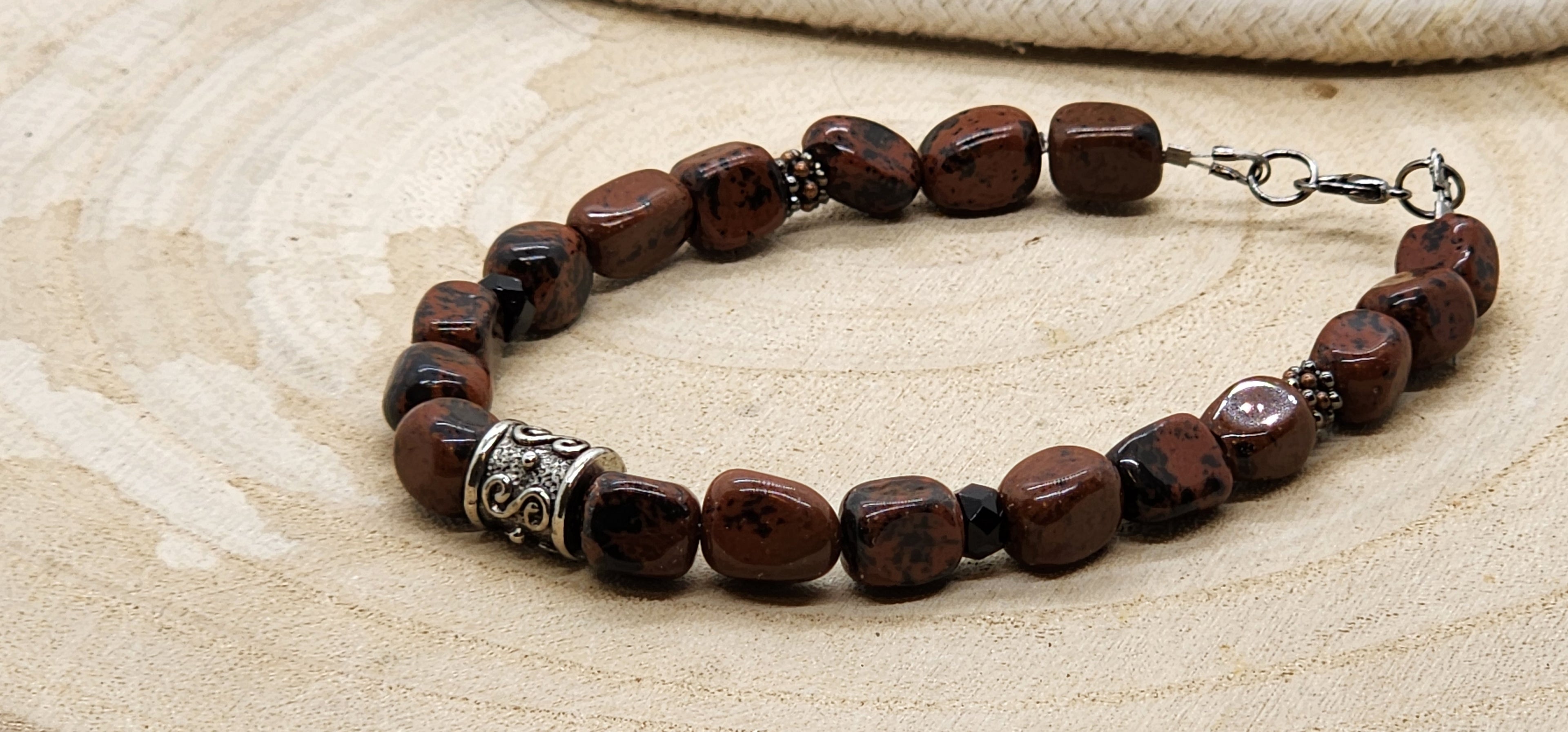 Red Mahogany Jasper Men’s Bracelet – Strength, Style & American Craft 🇺🇸