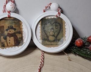 Vintage-Style Snowman Christmas Ornaments – Handmade Rustic Holiday Décor