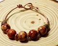 Woodland Whimsy Bangle  Bracelet – Copper Wire & Earthy Beads